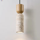 Helnys Yellow Travertine LED Pendant Light - Nordic Modern Wood Hanging Lamp