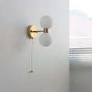 Helnys Gold Copper Glass Ball LED Wall Light Fixture Nordic Modern Bedside Lamp