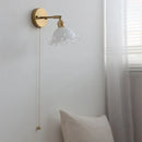 Helnys Modern Copper Stair Light Sconce Glass Wall Lamp Switch Nordic White