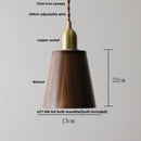Helnys Nordic Copper Socket Wood LED Pendant Light for Dining Room