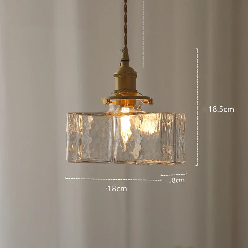 Helnys Modern Copper LED Green Glass Pendant Light for Home Decor