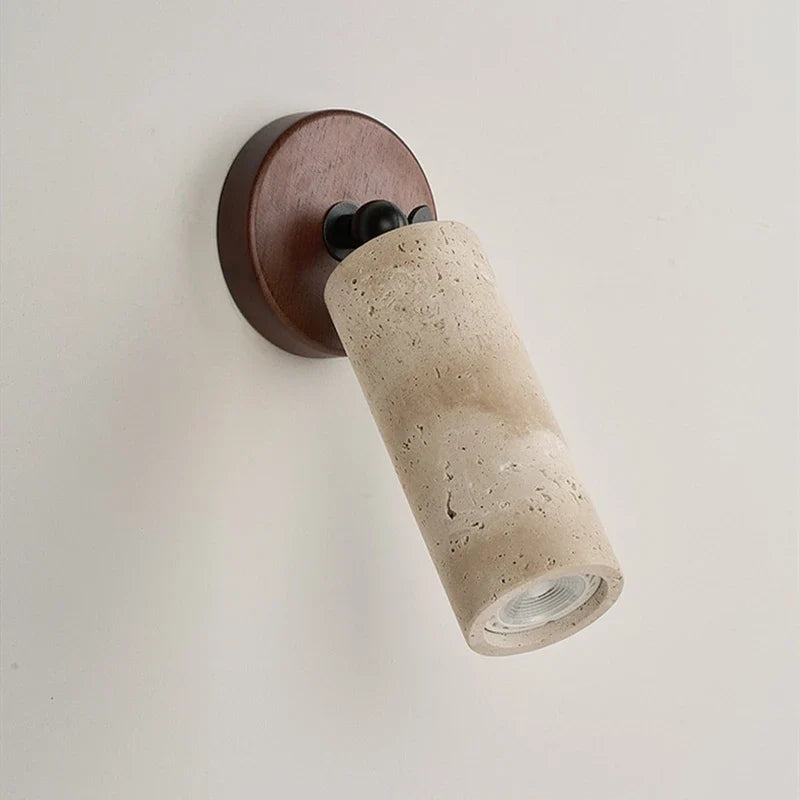 Helnys Modern Nordic LED Wall Light Yellow Travertine Wall Lamp