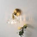 Helnys LED Wall Lights with Pull Chain Switch and Clear Glass Up Down Rotate Copper Finish