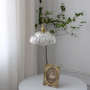 Helnys Clear Glass Flower LED Pendant Light - Modern Adjustable Hanging Lamp