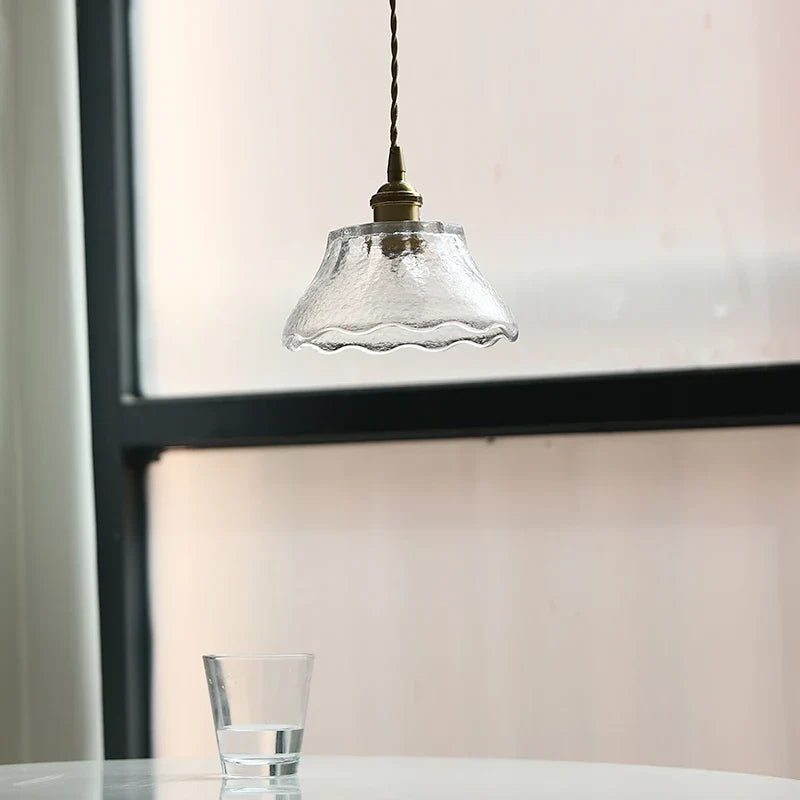 Helnys Glass LED Pendant Light with Adjustable Copper Socket - Modern Hanging Lamp