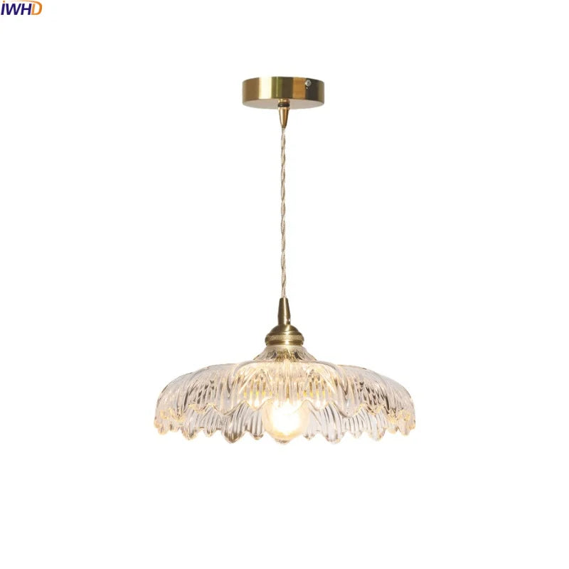 Helnys Modern Nordic Clear Glass LED Pendant Lights Kitchen Island Coffee Decor