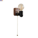 Helnys Wabi Sabi LED Wall Lamps Wooden Black Ceramic Design E27 Bulb