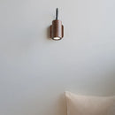 Helnys Vintage LED Wall Light Walnut Wood Black Hose Bedside Lamp