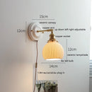 Helnys Nordic Ceramic LED Wall Sconce with Pull Chain Switch