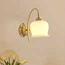 Nordic LED Wall Lamps Antique Brass Resin Flower Design Helnys Wall Light