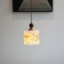 Helnys Nordic Glass LED Pendant Light Walnut Wood Adjustable Hanging Lamp