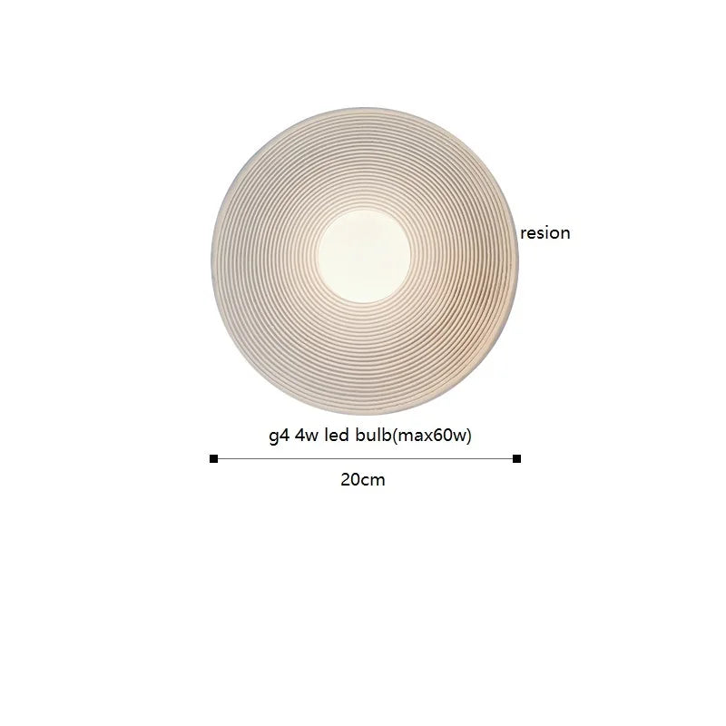 Helnys LED Round Wall Lamp Sconce Japanese Style Indoor Decor Light
