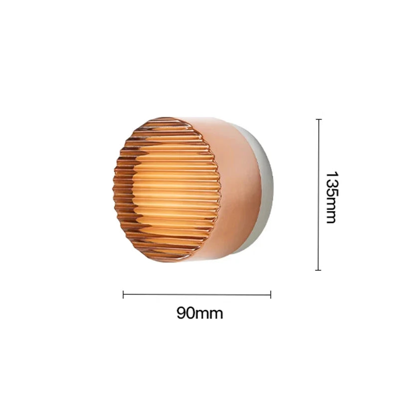 Helnys Amber Glass LED Wall Sconce Nordic Modern Wandlamp Applique