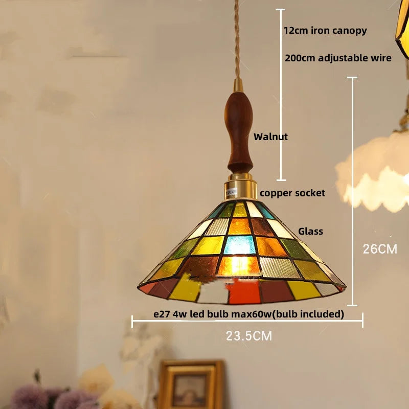 Helnys Adjustable LED Pendant Lamp with Copper Knob Switch for Dining Room