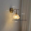 Helnys Glass LED Wall Sconce Pull Chain Switch Copper Base Stair Light
