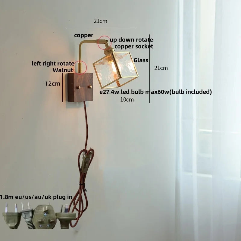 Helnys Rotatable Brass LED Wall Lights Nordic Modern Stair Light