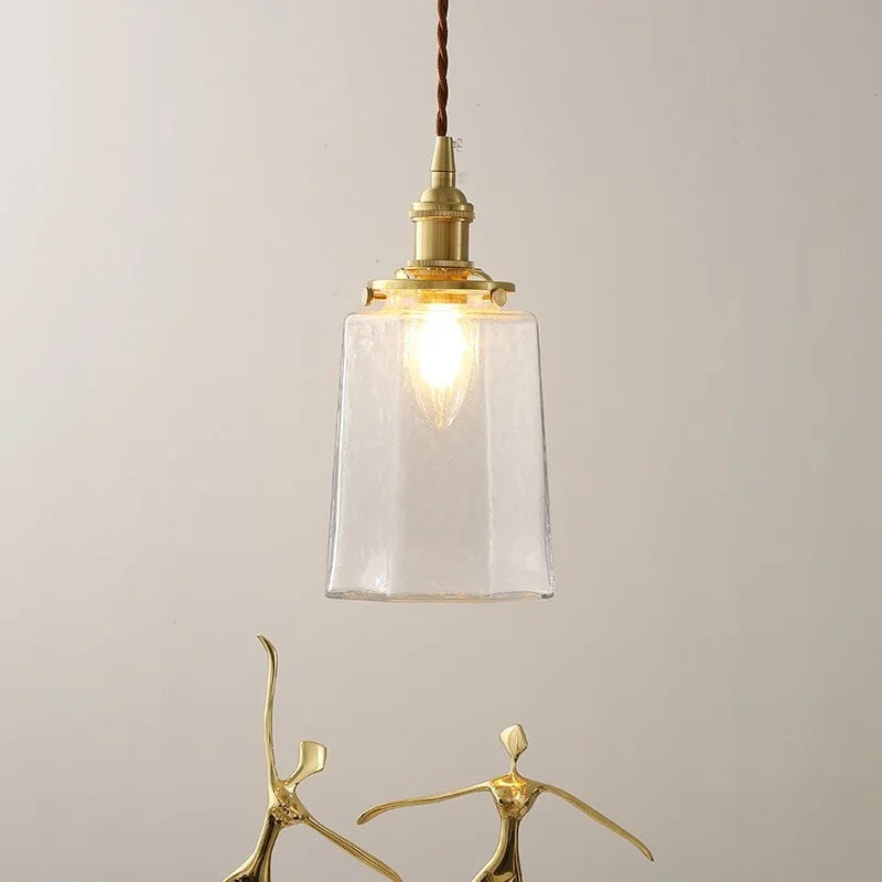 Helnys Clear Glass LED Pendant Lamp Modern Nordic Style Adjustable Hanging Light