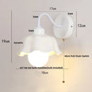 Helnys Glass Iron LED Wall Sconce Pull Chain Switch Stair Light Nordic Fixture