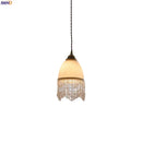 Helnys Vintage Tassel Pendant Light with LED and White Glass