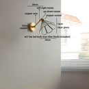 Helnys Crystal Copper LED Wall Light Fixture for Indoor Kitchen Décor