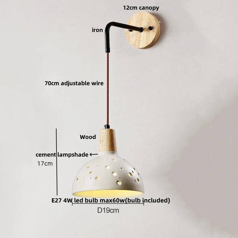 Helnys Nordic Cement LED Wall Lamp Sconce Modern Home Decor Stair Mirror Light