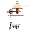 Helnys Wooden LED Wall Lamp Switch White Acrylic Shade Living Room Bathroom Mirror Light