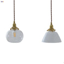 Helnys Copper Socket LED Pendant Lamp Glass Adjustable Hanging Light