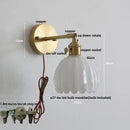 Helnys Glass Copper LED Wall Sconce with Switch and Knob - Modern Nordic Design