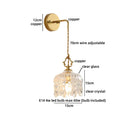 Helnys Nordic Crystal Glass Wall Sconce LED Light Fixture Antique Brass Gold Bedroom Lamp