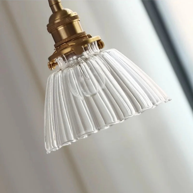 Helnys Glass Pendant Light Fixture Adjustable Modern Nordic Clear Glass Glass Pendant