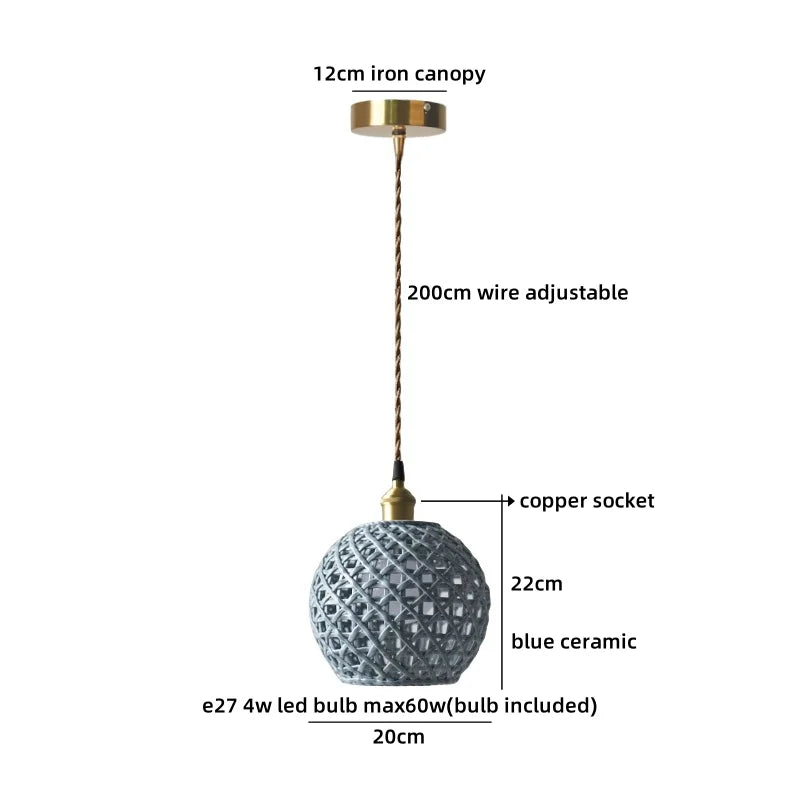Helnys Ceramic LED Pendant Light for Modern Indoor Decor