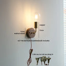 Helnys Wooden LED Wall Lamps for Bedroom Design Luminaire, Walnut Wood Shade, Bathroom Mirror, Stair Light