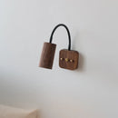 Helnys Walnut Wood LED Wall Lamps 30cm Black Hose Modern Nordic Bathroom Lights