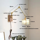 Helnys Cube Glass LED Wall Lights with Pull Chain Switch for Modern Decor