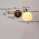 Helnys Swing Arm LED Wall Lamp with Switch - Flexible Glass Iron Design