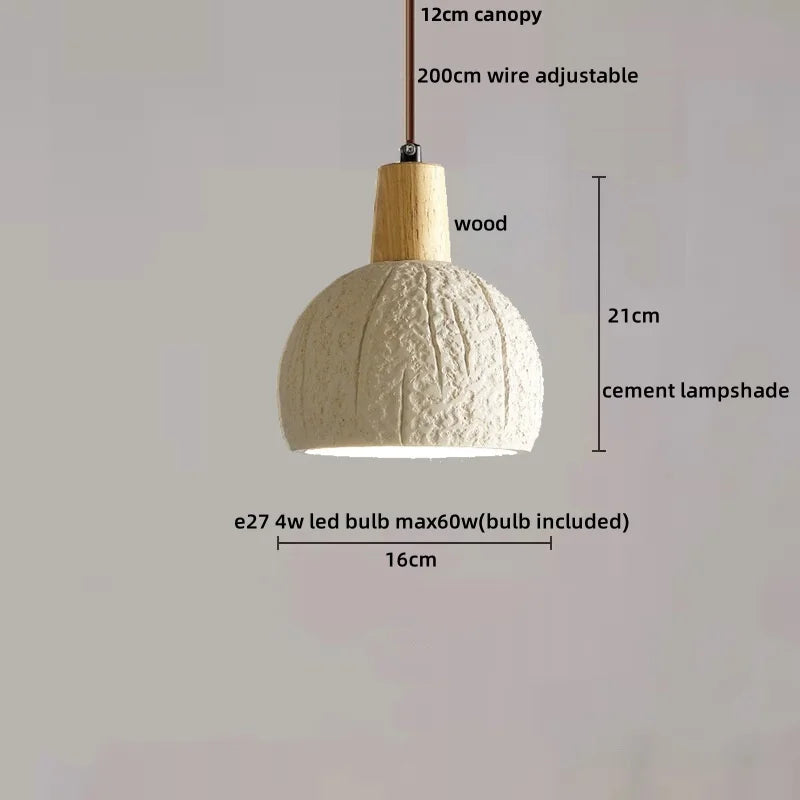 Helnys Cement LED Pendant Lamp, Adjustable Nordic Modern Hanging Light Fixtures