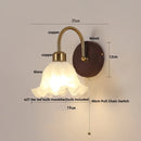 Helnys Glass Pull Chain LED Wall Lights for Hallway Bedroom Stair Fixture