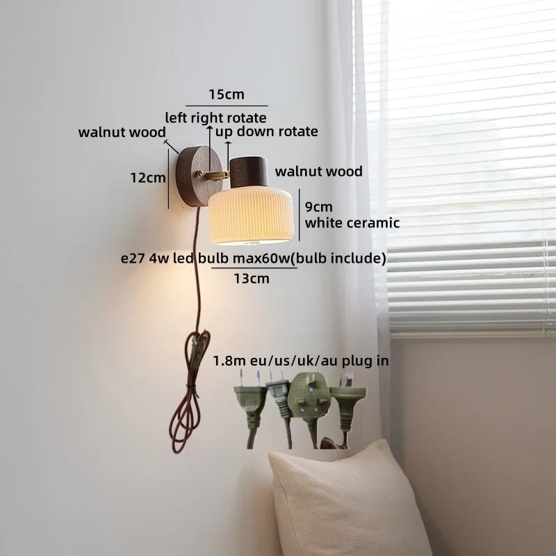 Helnys Ceramic LED Wall Lamp for Home Decoration