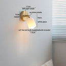 Helnys LED Wall Light Fixture Up Down Rotate Glass Wood Lamp