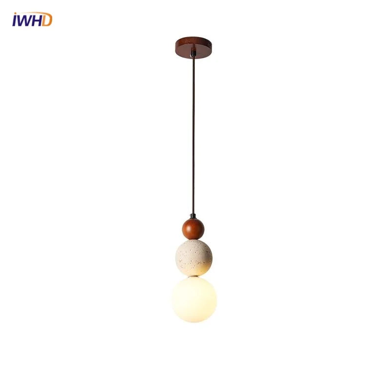 Helnys White Glass Ball LED Pendant Lights Modern Nordic Hanging Lamp