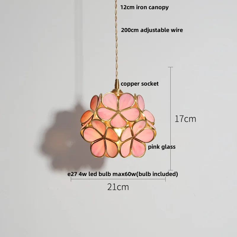Helnys Luxury Glass Flower LED Pendant Lights - Modern Nordic Style