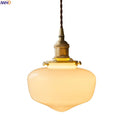 Helnys White Glass LED Pendant Lamp for Bathroom Bedroom Living Room