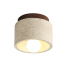 Helnys Stone LED Ceiling Lamp Yellow Travertine Indoor Decor Light Fixtures