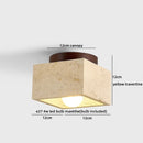 Helnys Yellow Travertine Square LED Ceiling Light Fixture