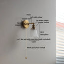 Helnys Nordic Crystal Glass Wall Sconce LED Light Fixture Antique Brass Gold Bedroom Lamp