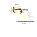 Helnys Glass LED Wall Sconce with Pull Chain Switch - Modern Nordic Bathroom Mirror Light