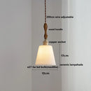 Helnys Ceramic LED Pendant Light with Wood Handle and Copper Socket