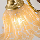 Helynys Glass Flower LED Wall Light - Bedroom Luxury Vintage Wood Wall Lamp