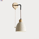 Helnys Modern Cement Lampshade LED Wall Lights with Pull Chain Switch
