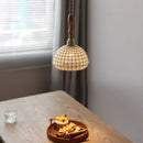 Helnys Ceramic LED Pendant Lights with Ash Wood Handle for Home Décor